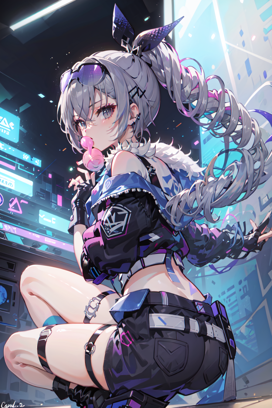01633-3012990974-masterpiece, best quality, 1girl, official, drill hair,_from side, squatting, looking at viewer, chewing gum, night, city, neon.png